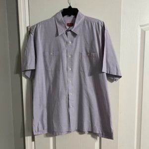 Izod Luxury Sport Men's Collared Short Sleeve Shirt Large Light Purple